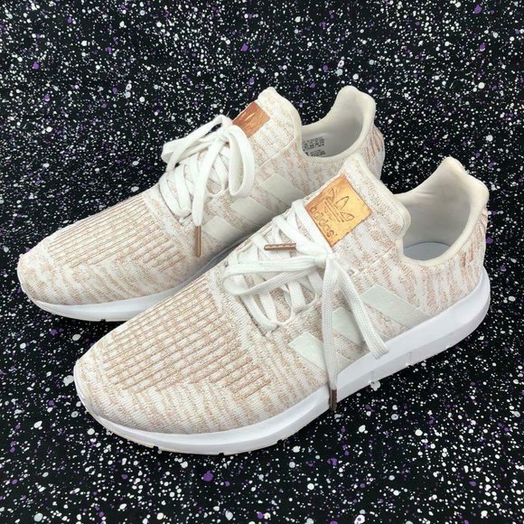 Worn 1x ADIDAS Swift Run Running Shoes Sneakers White Copper Metallic Sz. 11 US - Picture 2 of 7